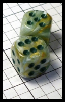 Dice : Dice - 6D Pipped - Green Swirl Chessex Menagerie - Gen Con Aug 2014